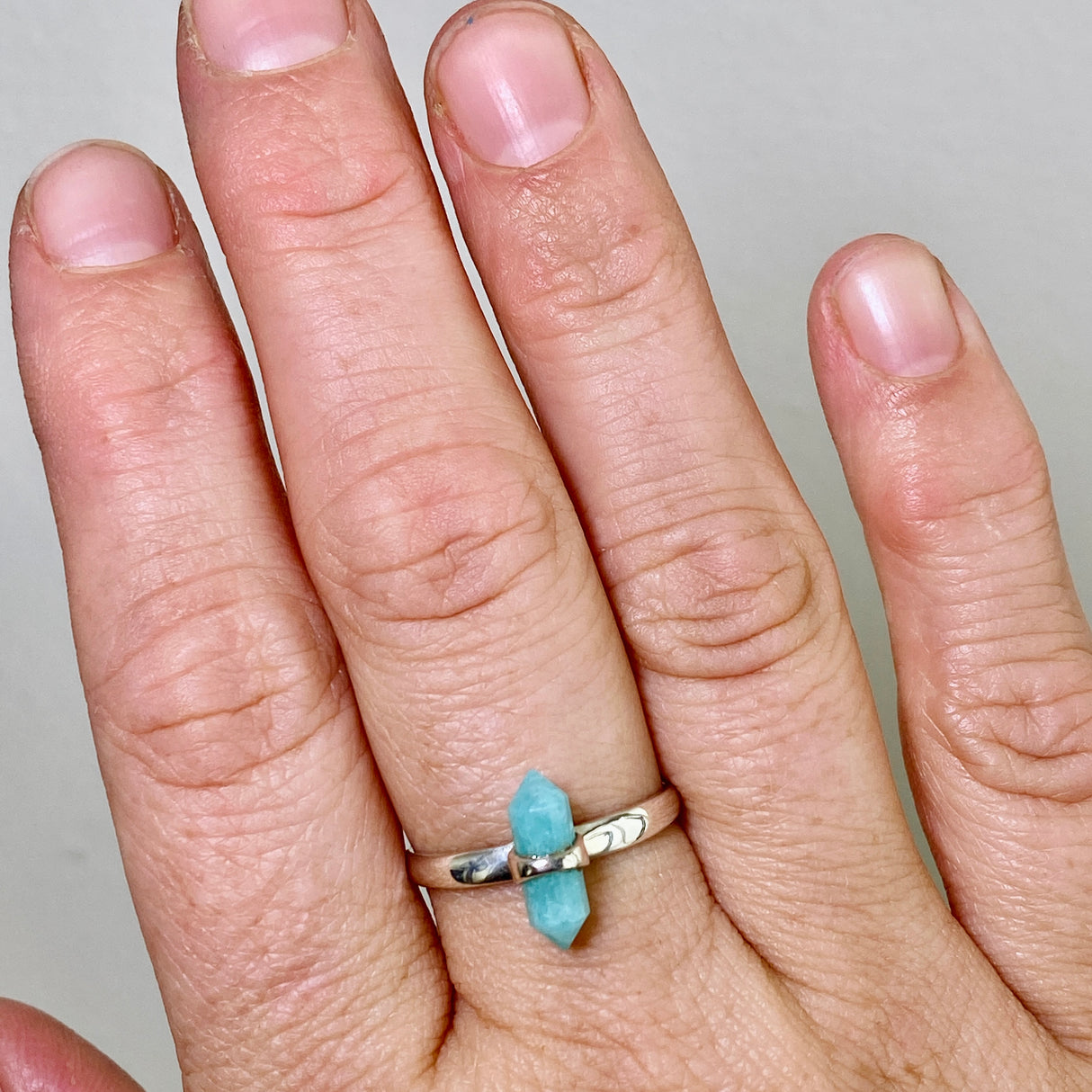 Amazonite Double Point Ring RRR-05A