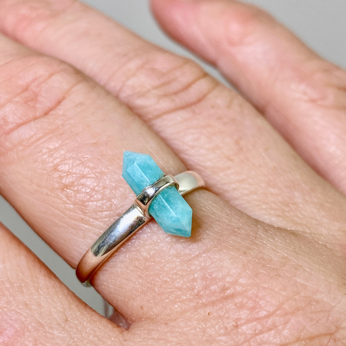 Amazonite Double Point Ring RRR-05A