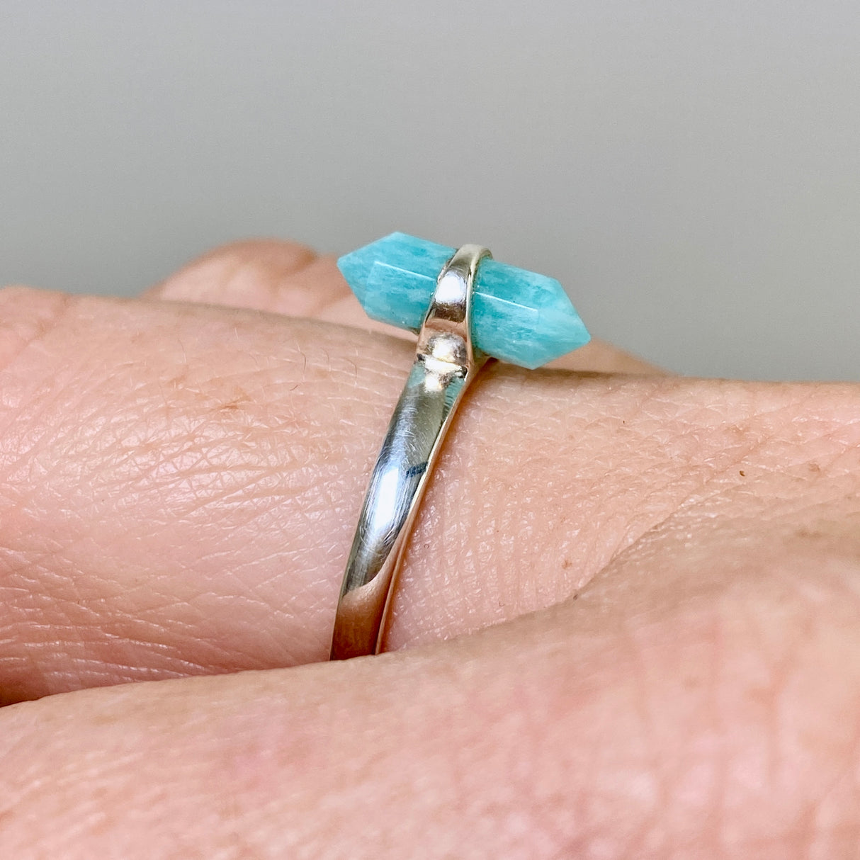 Amazonite Double Point Ring RRR-05A