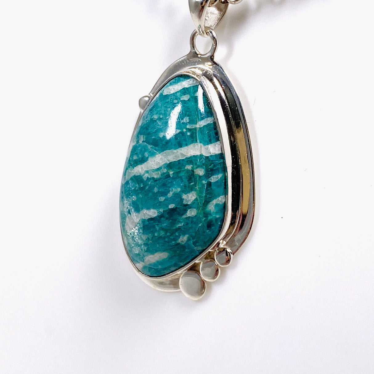 Amazonite freeform pendant with detailed setting KPGJ3756 - Nature's Magick