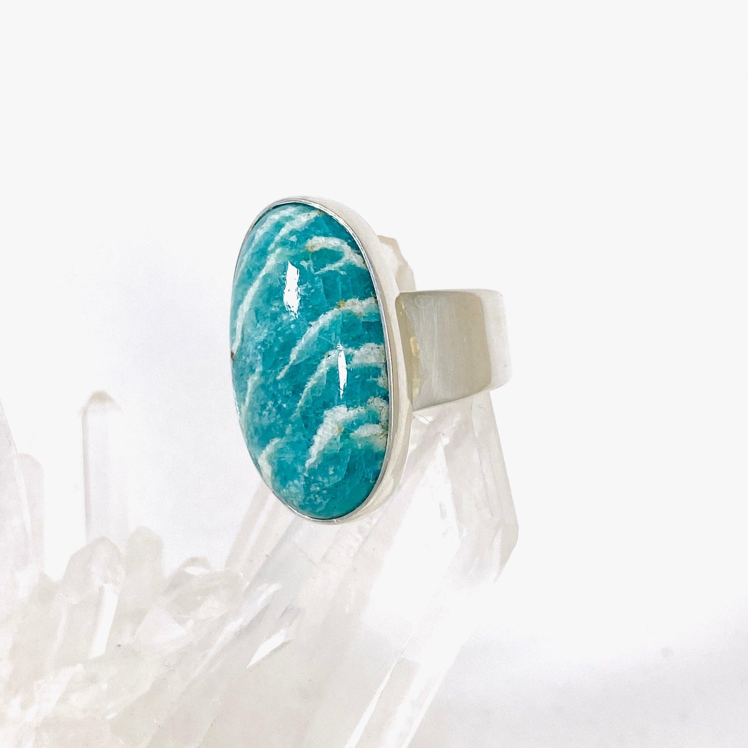 Amazonite oval ring s.7 KRGJ2885 - Nature's Magick