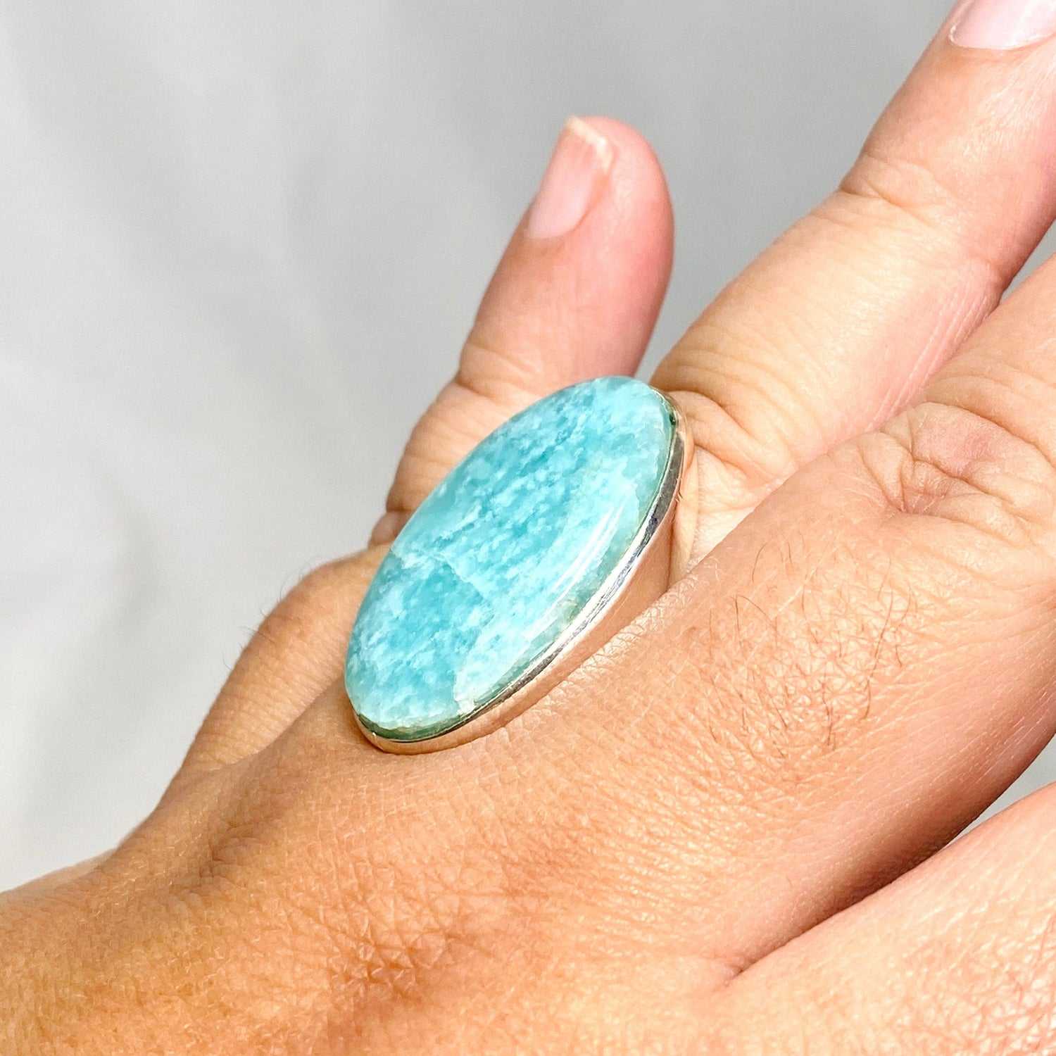 Amazonite Oval Ring Size 11 PRGJ464 - Nature's Magick