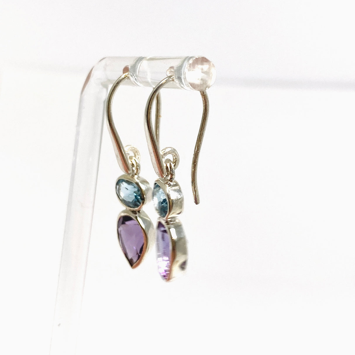 Amethyst and Blue Topaz Faceted Multi-stone Earrings PEGJ395