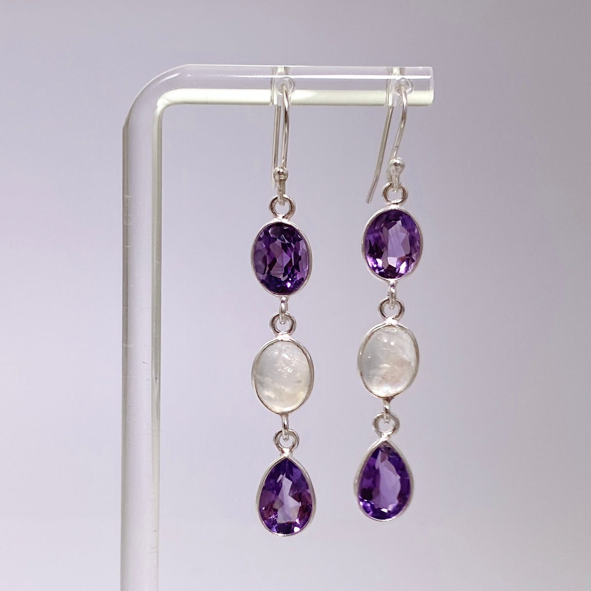 Amethyst and Moonstone Multi-stone Earrings F190