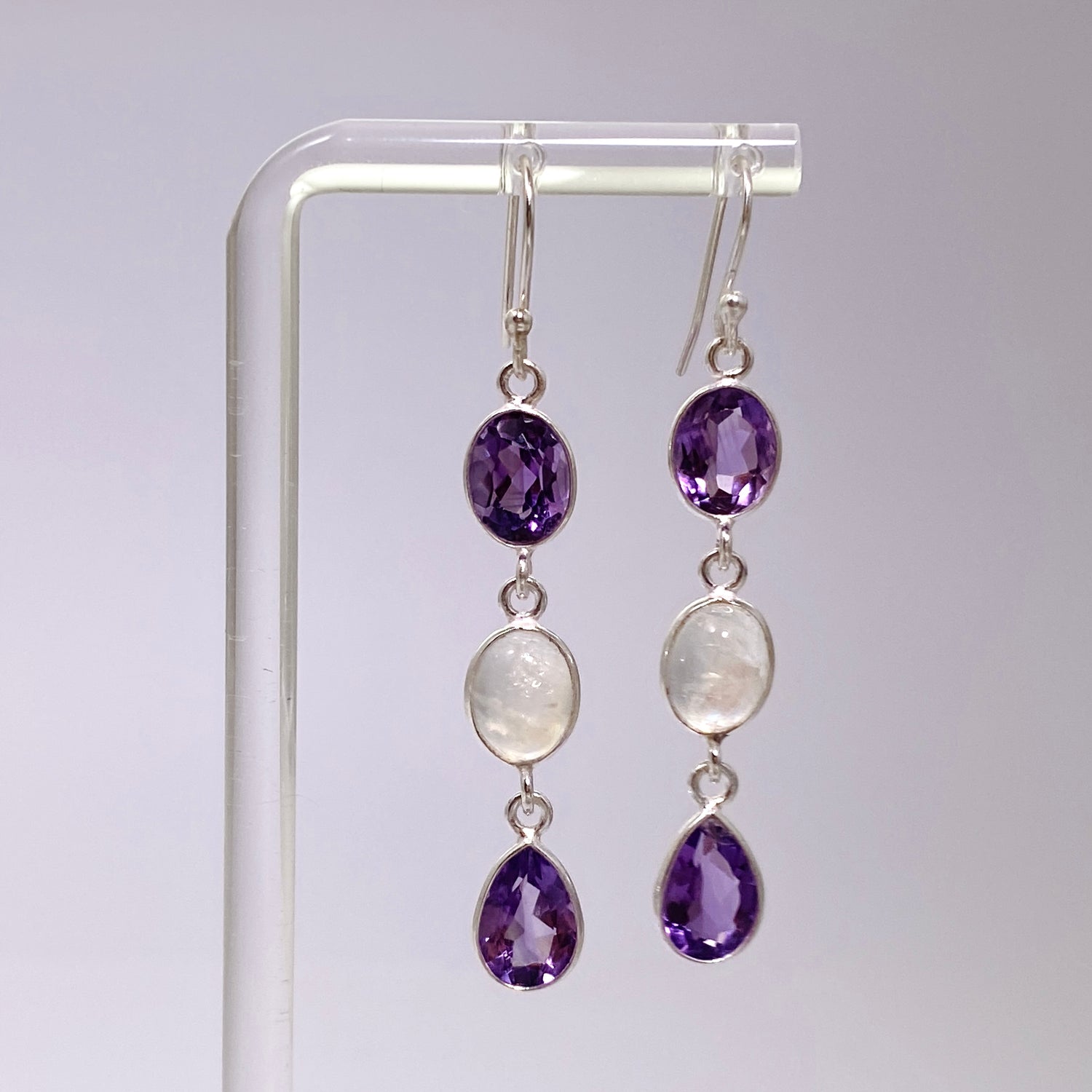 Amethyst and Moonstone Multi-stone Earrings F190