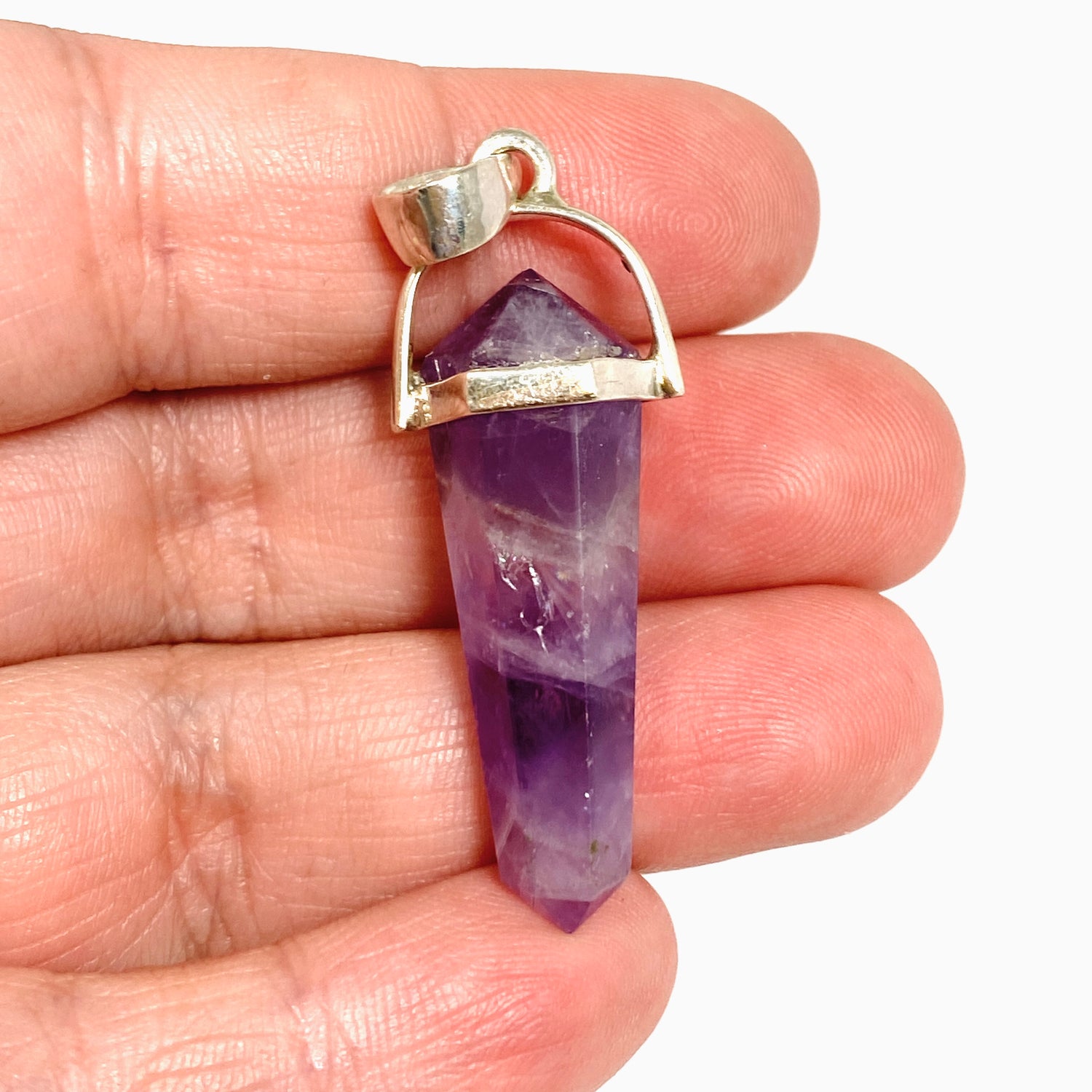 Amethyst Double Point Pendant with Moonstone Accent Stone PPGJ1230