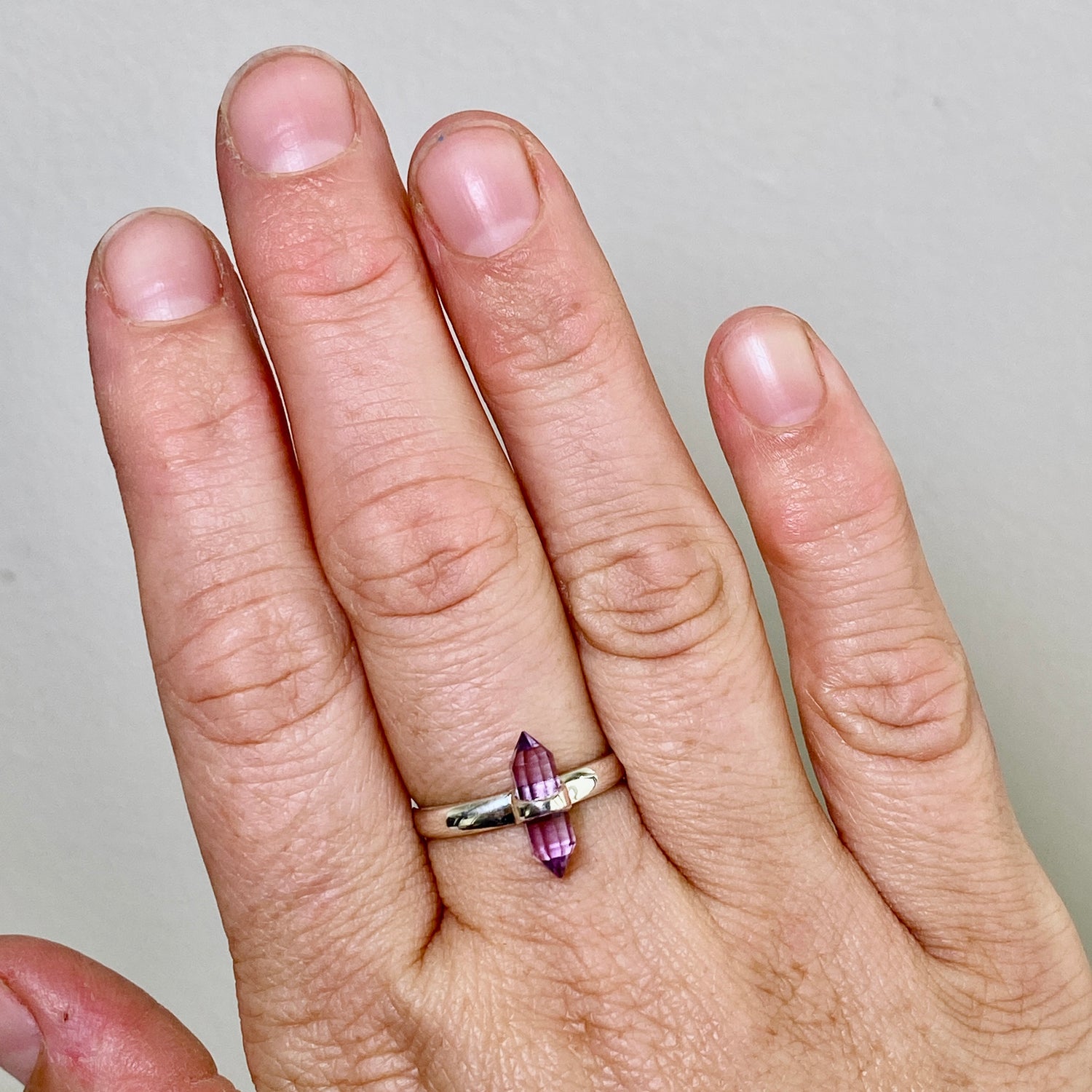 Amethyst Double Point Ring RRR-07