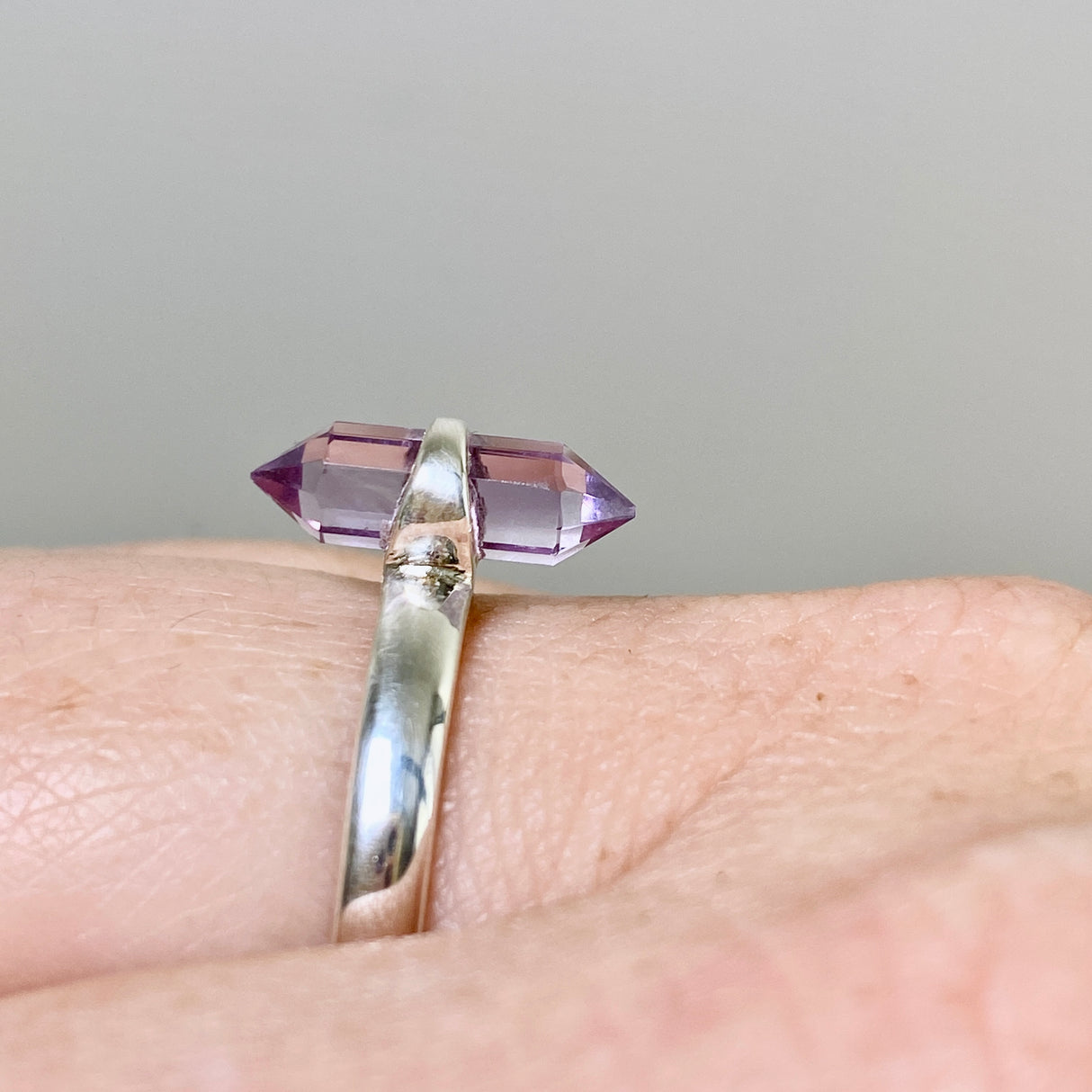 Amethyst Double Point Ring RRR-07