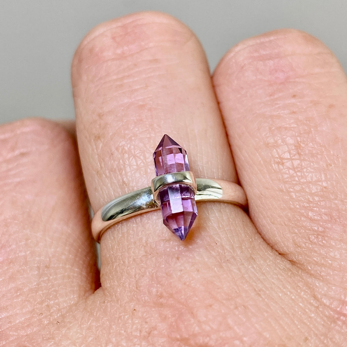 Amethyst Double Point Ring RRR-07