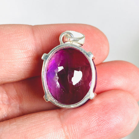 Amethyst faceted oval pendant KPGJ3933 - Nature's Magick