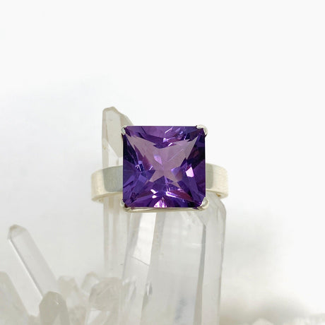 Amethyst Faceted Square Ring Size 11 PRGJ424 - Nature's Magick