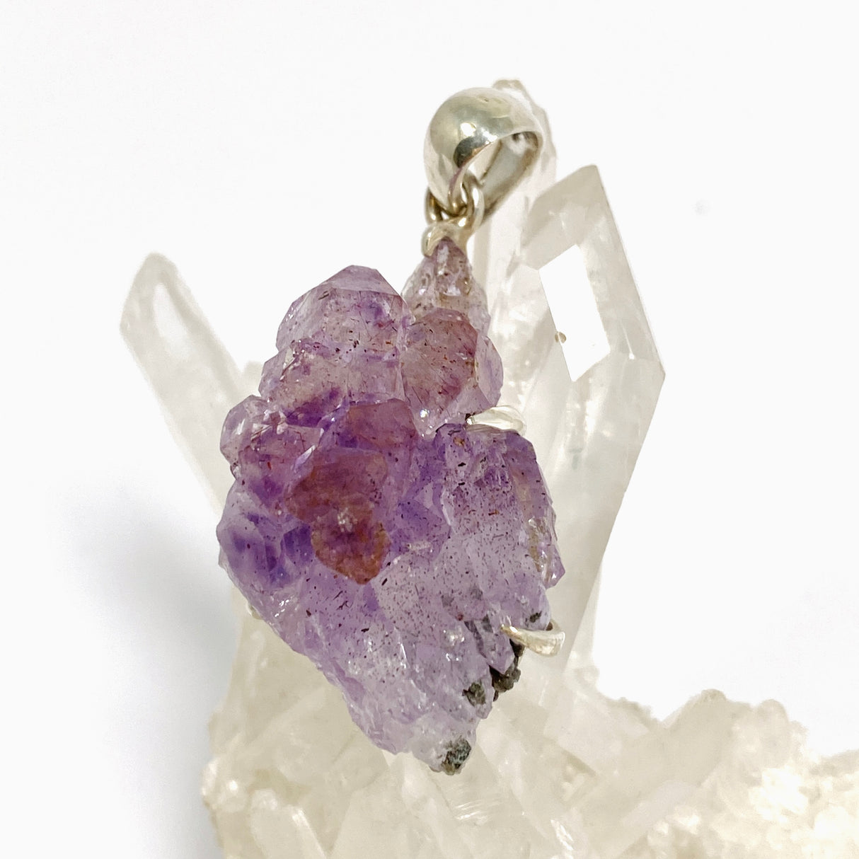 Amethyst Flower Raw Crystal Pendant PPGJ1294