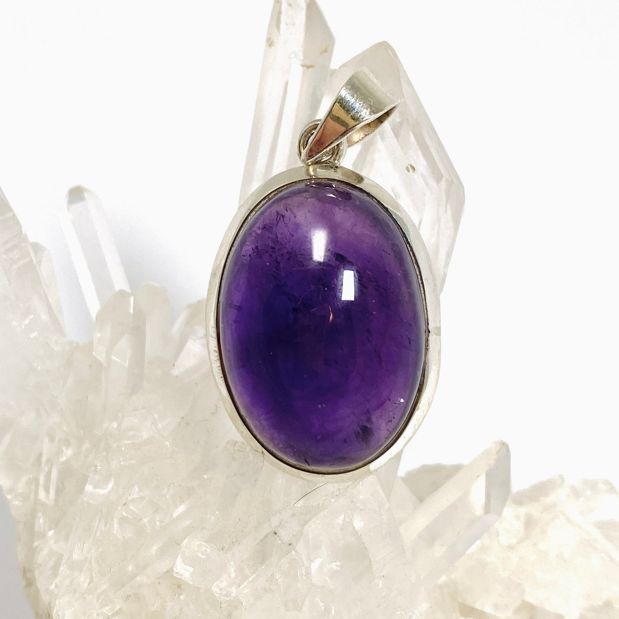 Amethyst Oval Cabochon Pendant THP-27