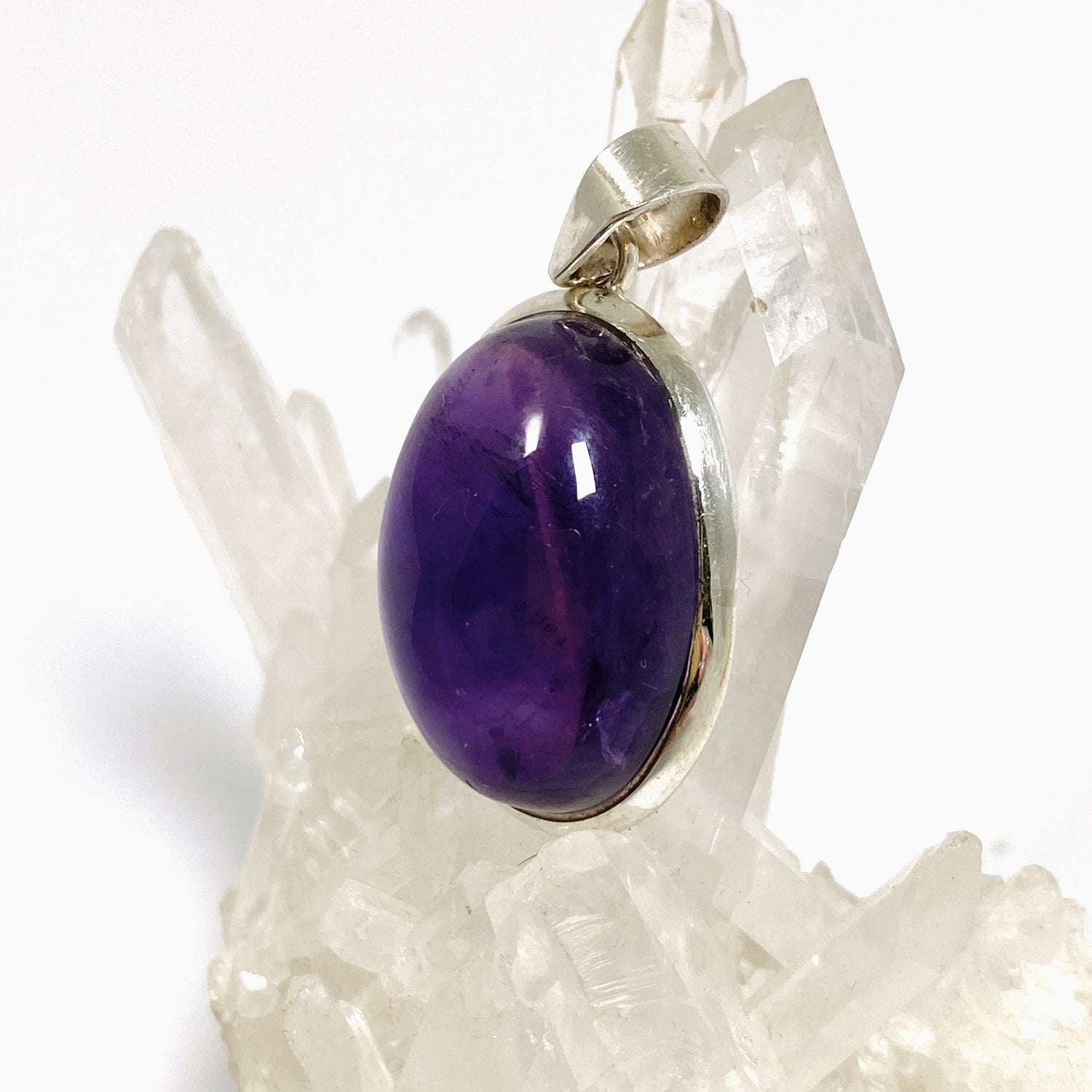 Amethyst Oval Cabochon Pendant THP-27