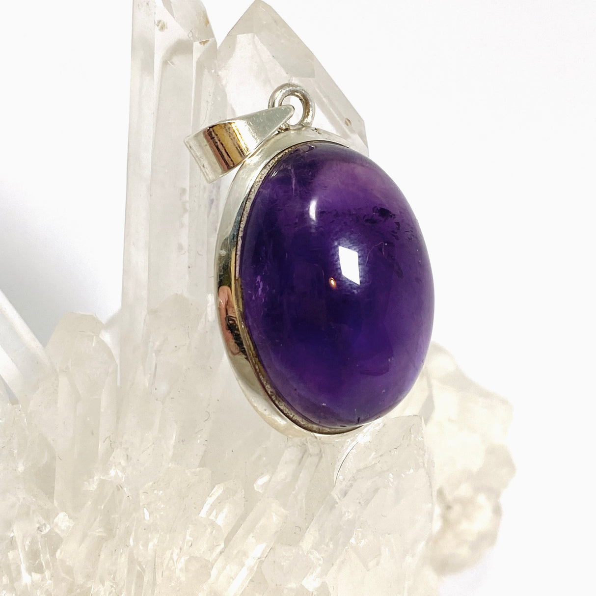Amethyst Oval Cabochon Pendant THP-27