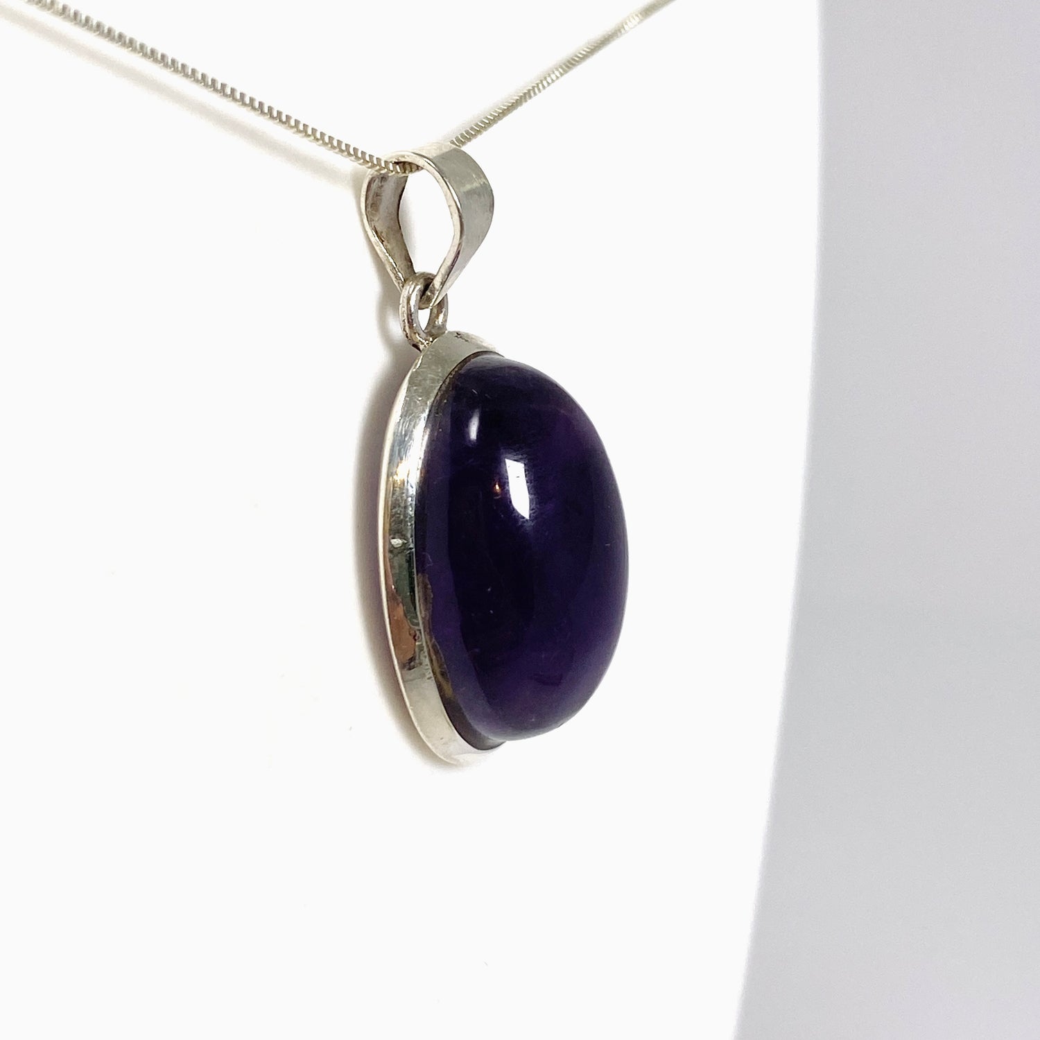 Amethyst Oval Cabochon Pendant THP-27
