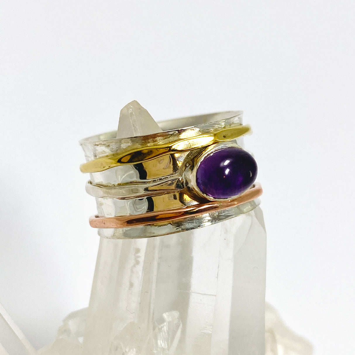 Amethyst Oval Cabochon Spinner Ring R4820