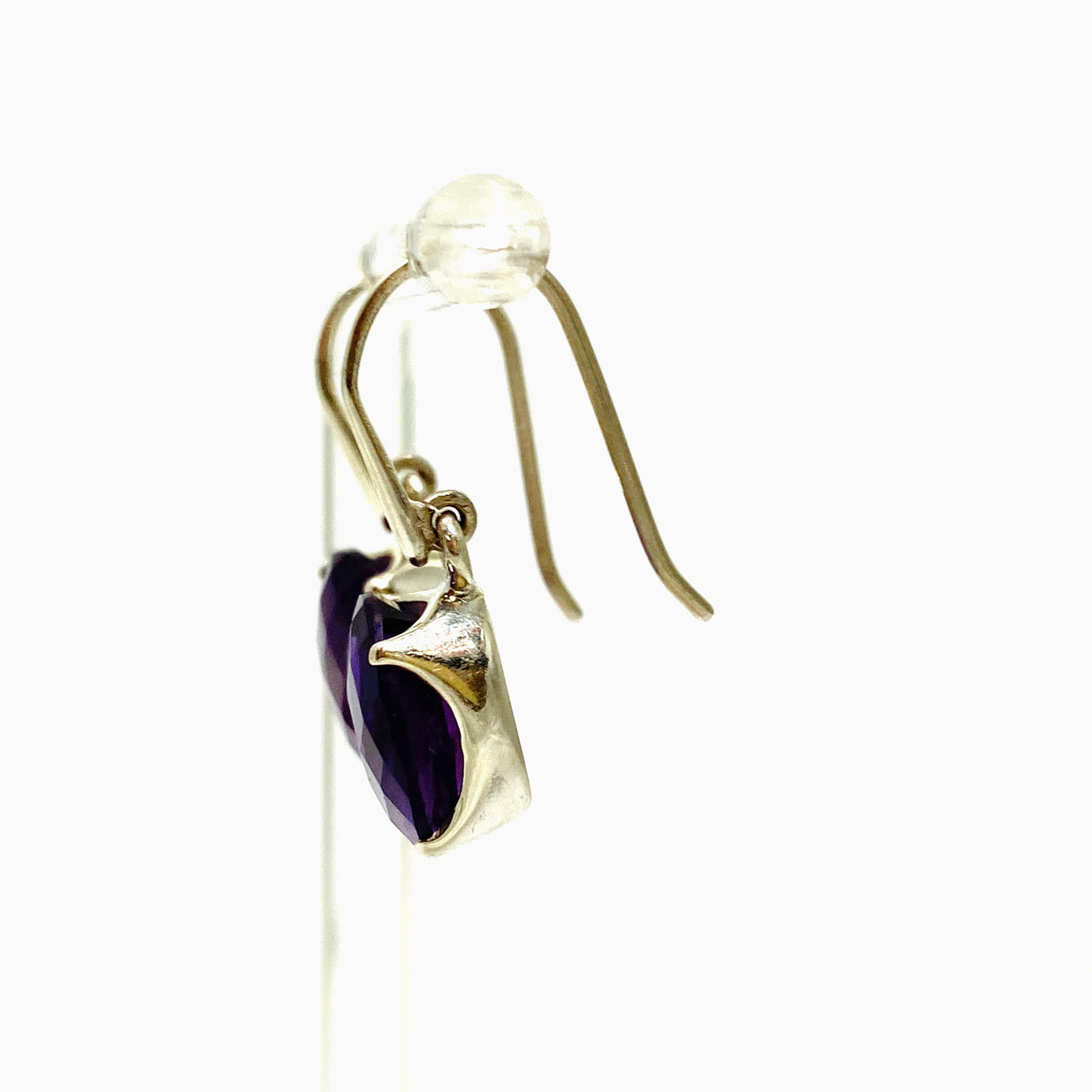 Amethyst Oval Faceted Earrings PEG297