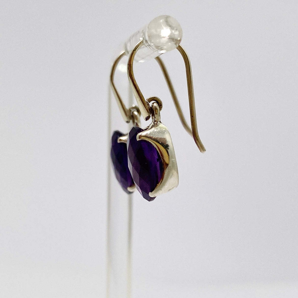 Amethyst Oval Faceted Earrings PEG297