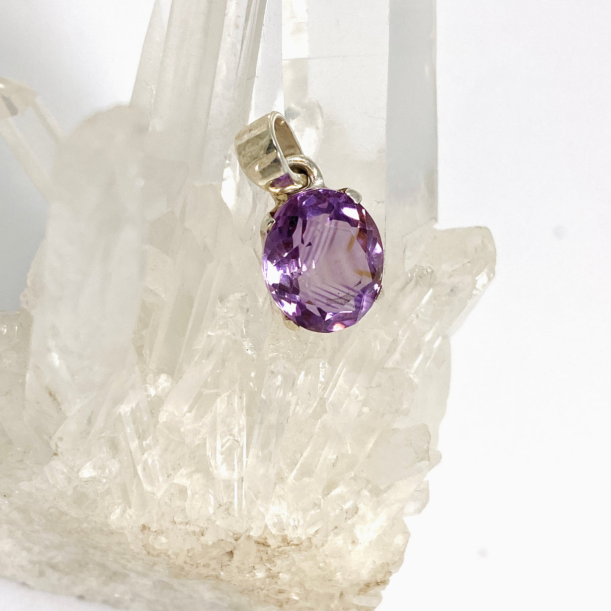 Amethyst Oval Faceted Pendant PPGJ1291