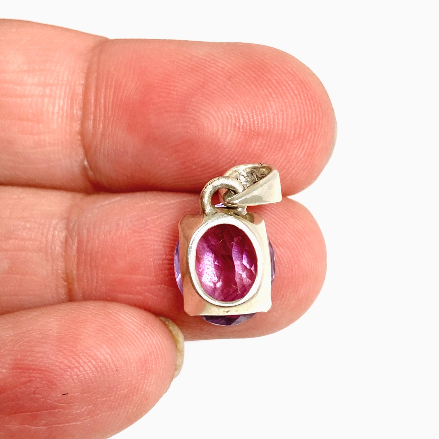 Amethyst Oval Faceted Pendant PPGJ1291