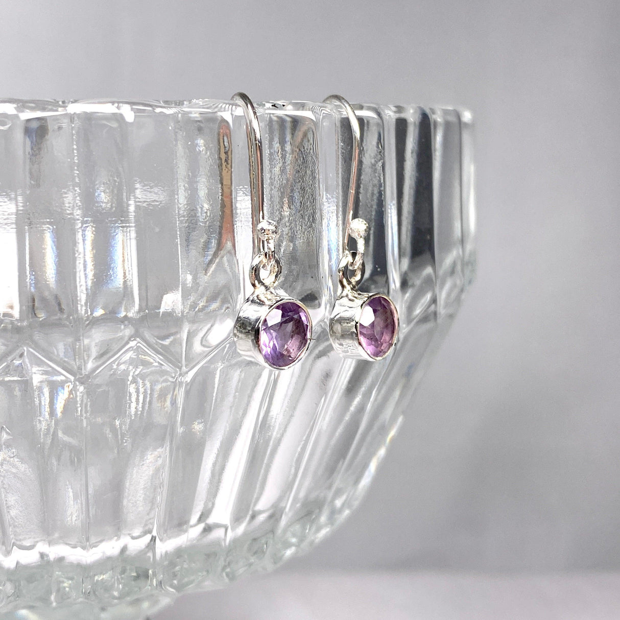 Amethyst petite round faceted earrings R2363-AMC - Nature's Magick