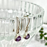 Amethyst petite triangular faceted earrings R2363-AMT - Nature's Magick