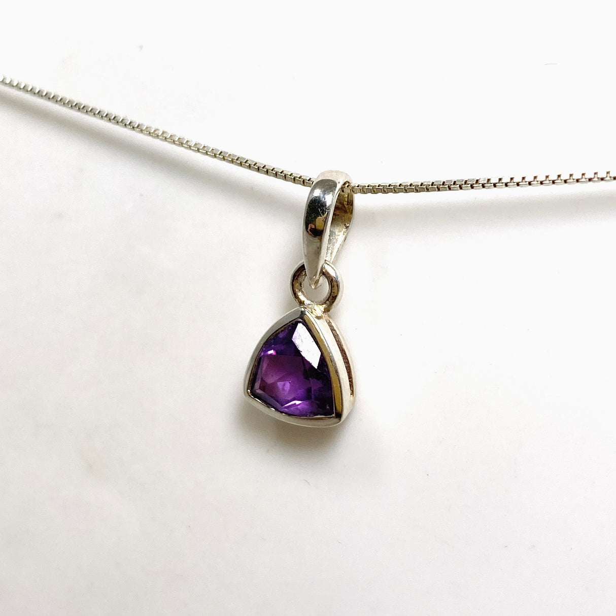 Amethyst Petite Triangular Faceted Pendant PPGJ1293