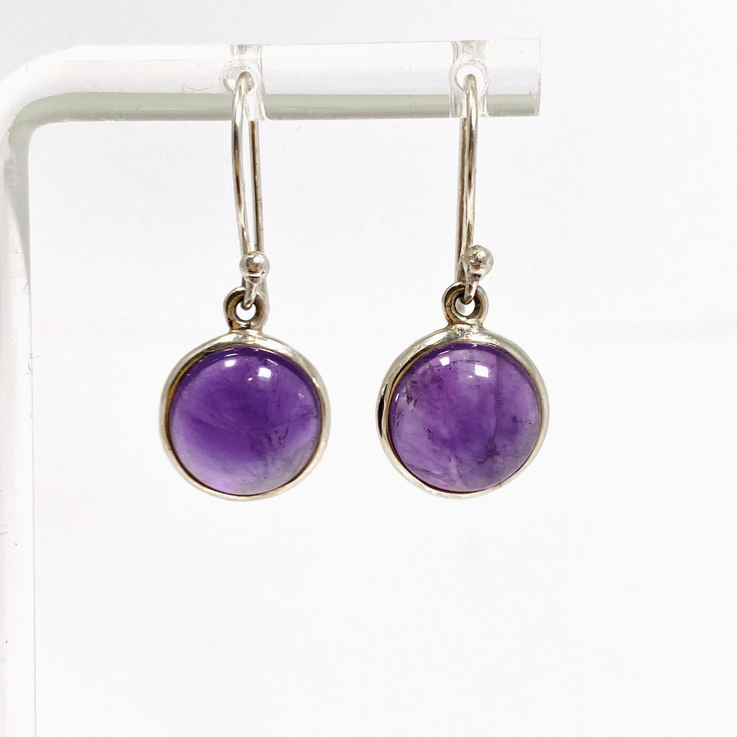 Amethyst Round Cabochon Earrings PEGJ400