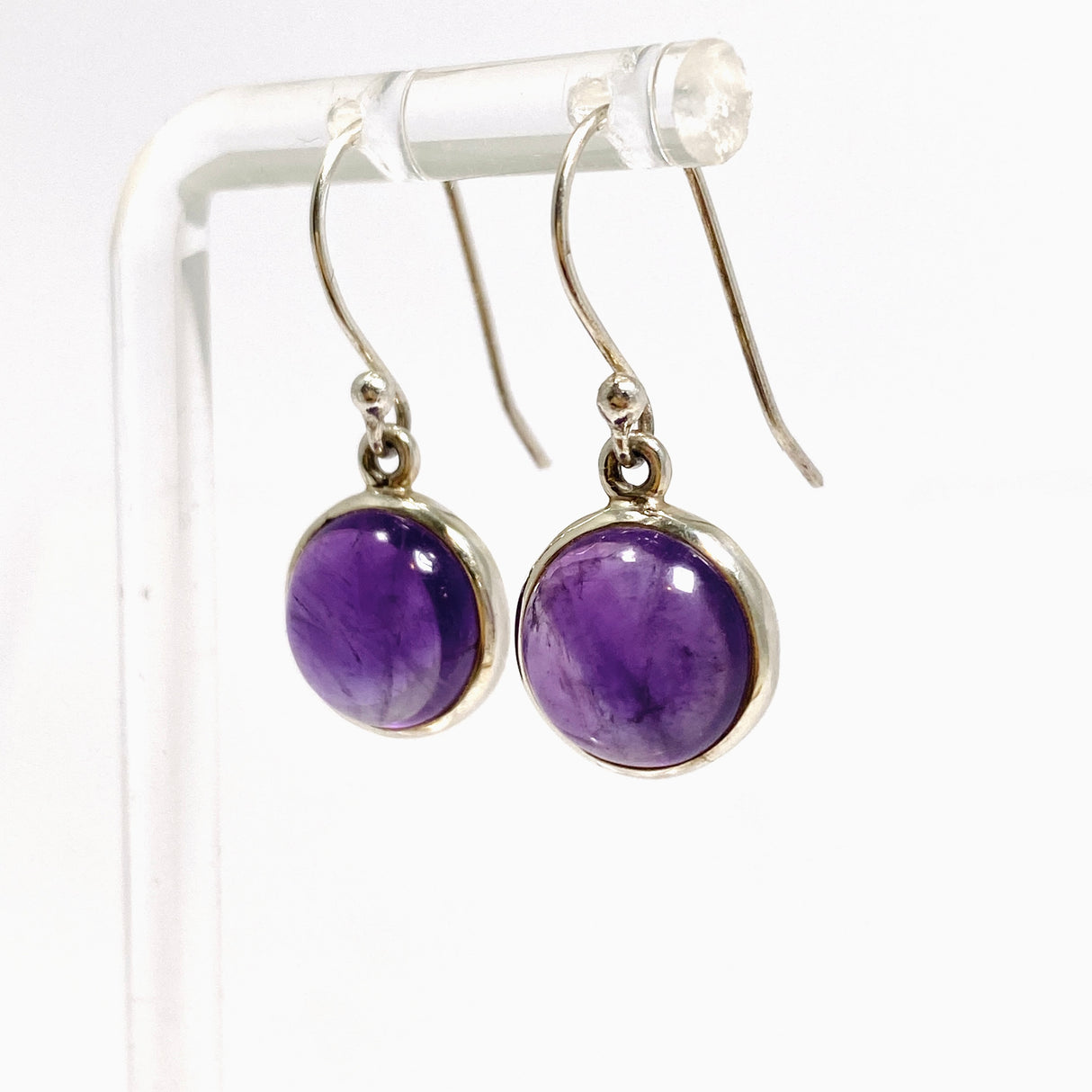 Amethyst Round Cabochon Earrings PEGJ400