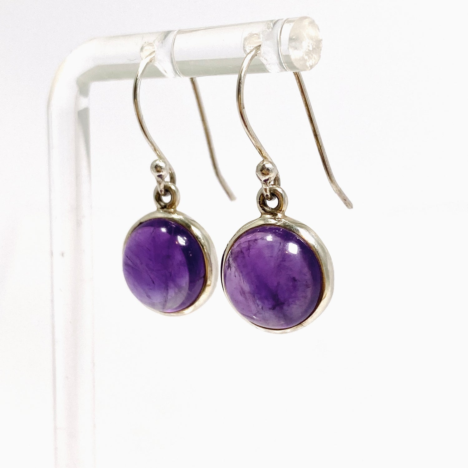 Amethyst Round Cabochon Earrings PEGJ400