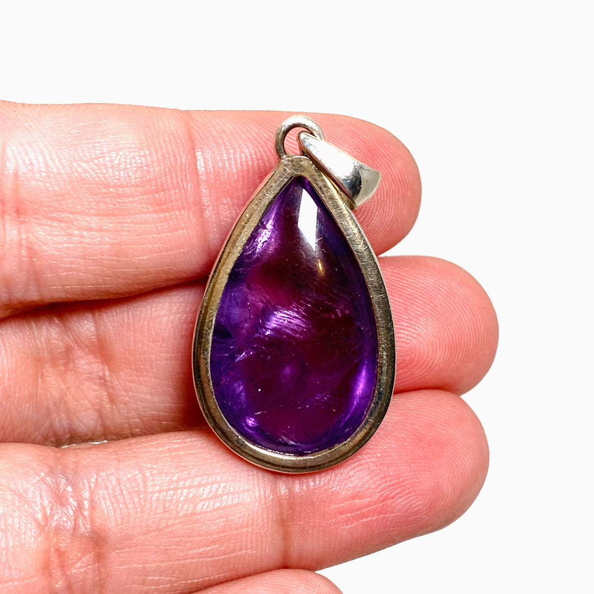 Amethyst Teardrop Cabochon Pendant PPGJ992
