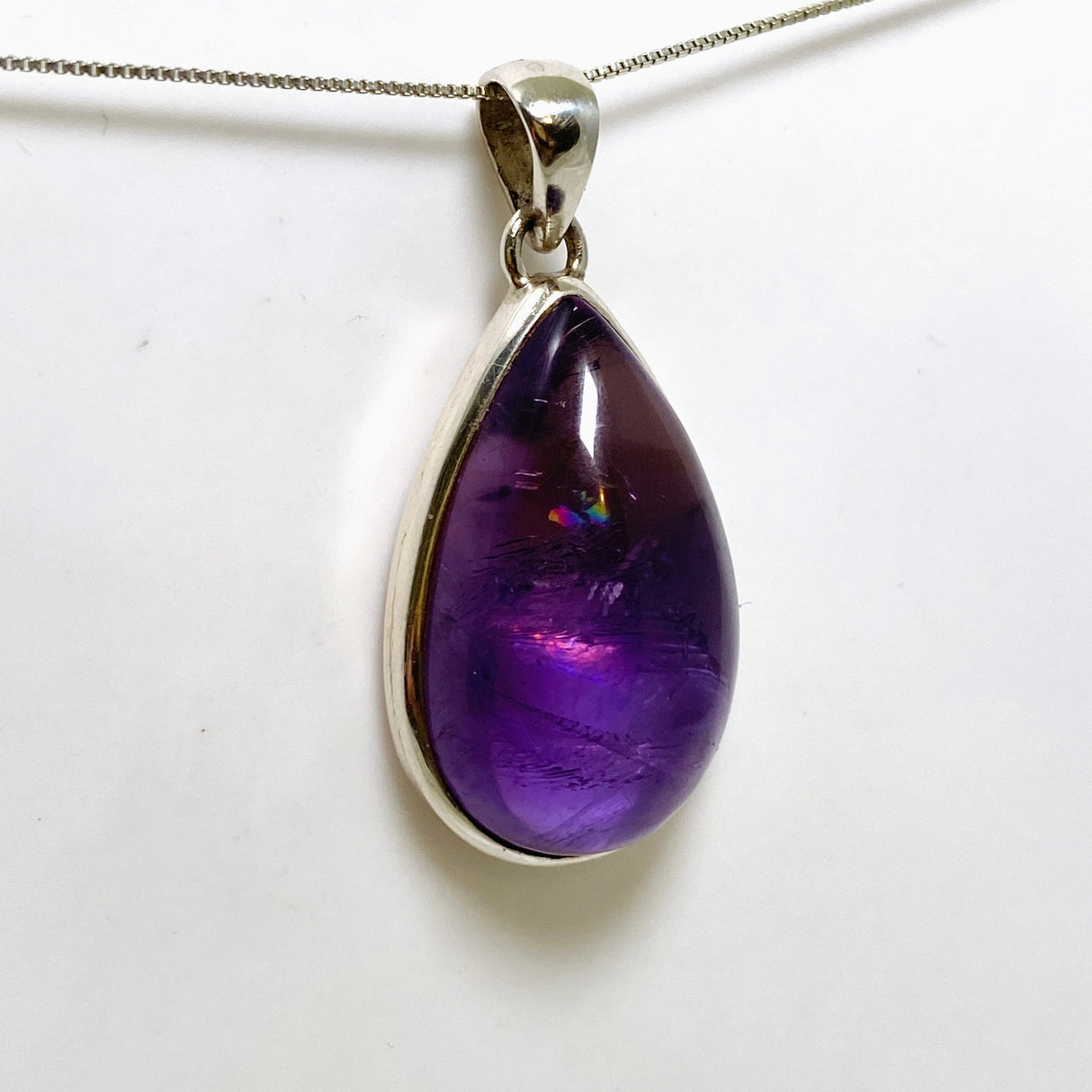 Amethyst Teardrop Cabochon Pendant PPGJ992