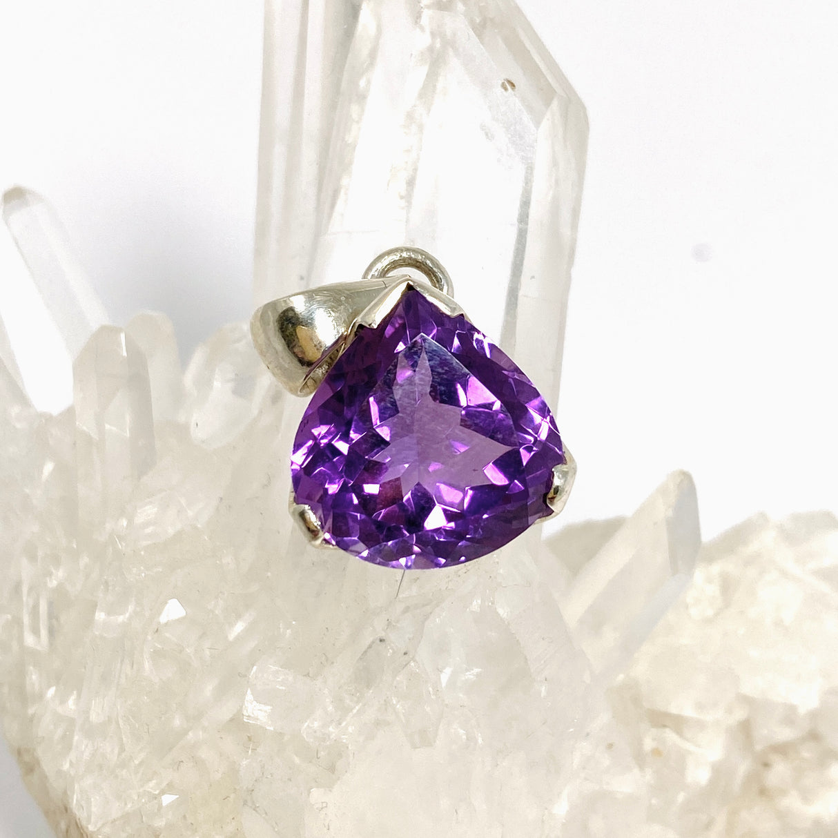 Amethyst Teardrop Faceted Pendant PPGJ1292