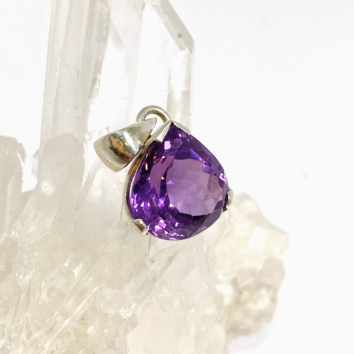 Amethyst Teardrop Faceted Pendant PPGJ1292