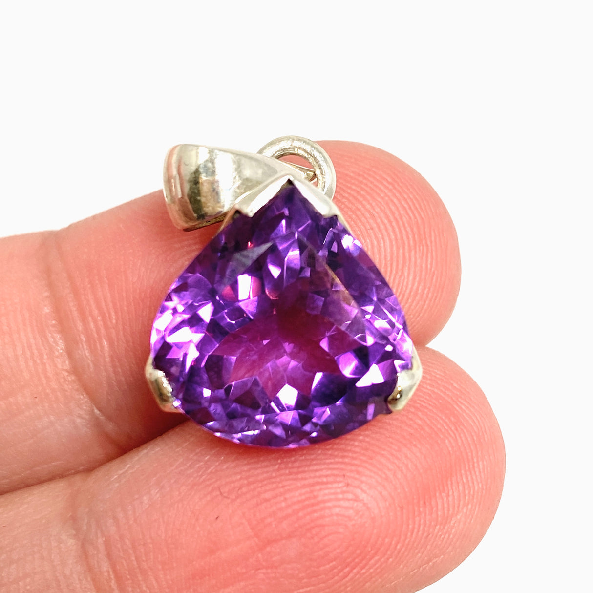 Amethyst Teardrop Faceted Pendant PPGJ1292
