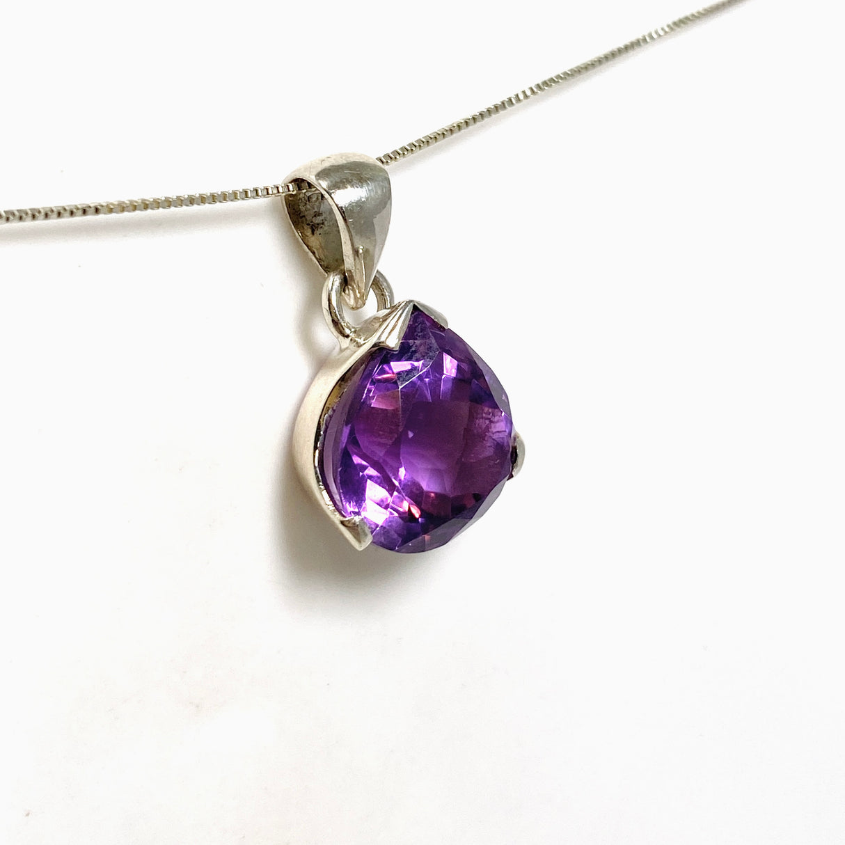 Amethyst Teardrop Faceted Pendant PPGJ1292