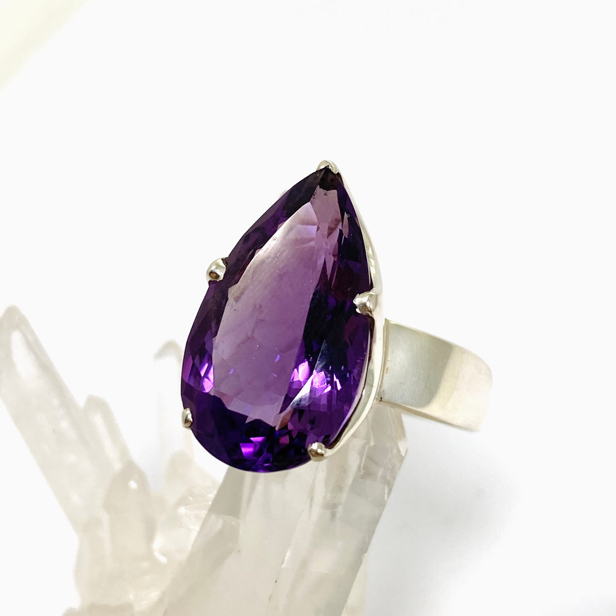 Amethyst Teardrop Faceted Ring Size 12.75 PRGJ838