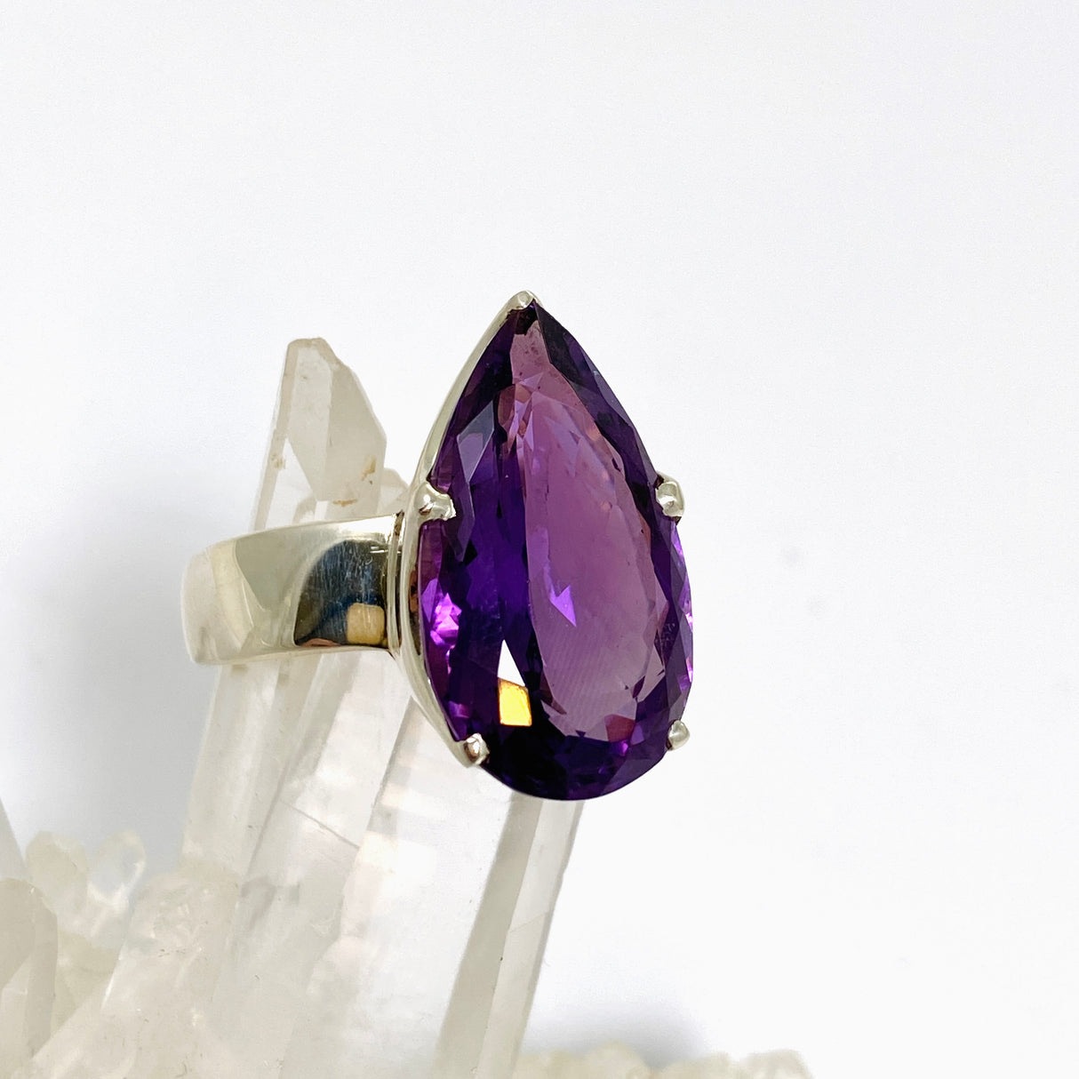 Amethyst Teardrop Faceted Ring Size 12.75 PRGJ838