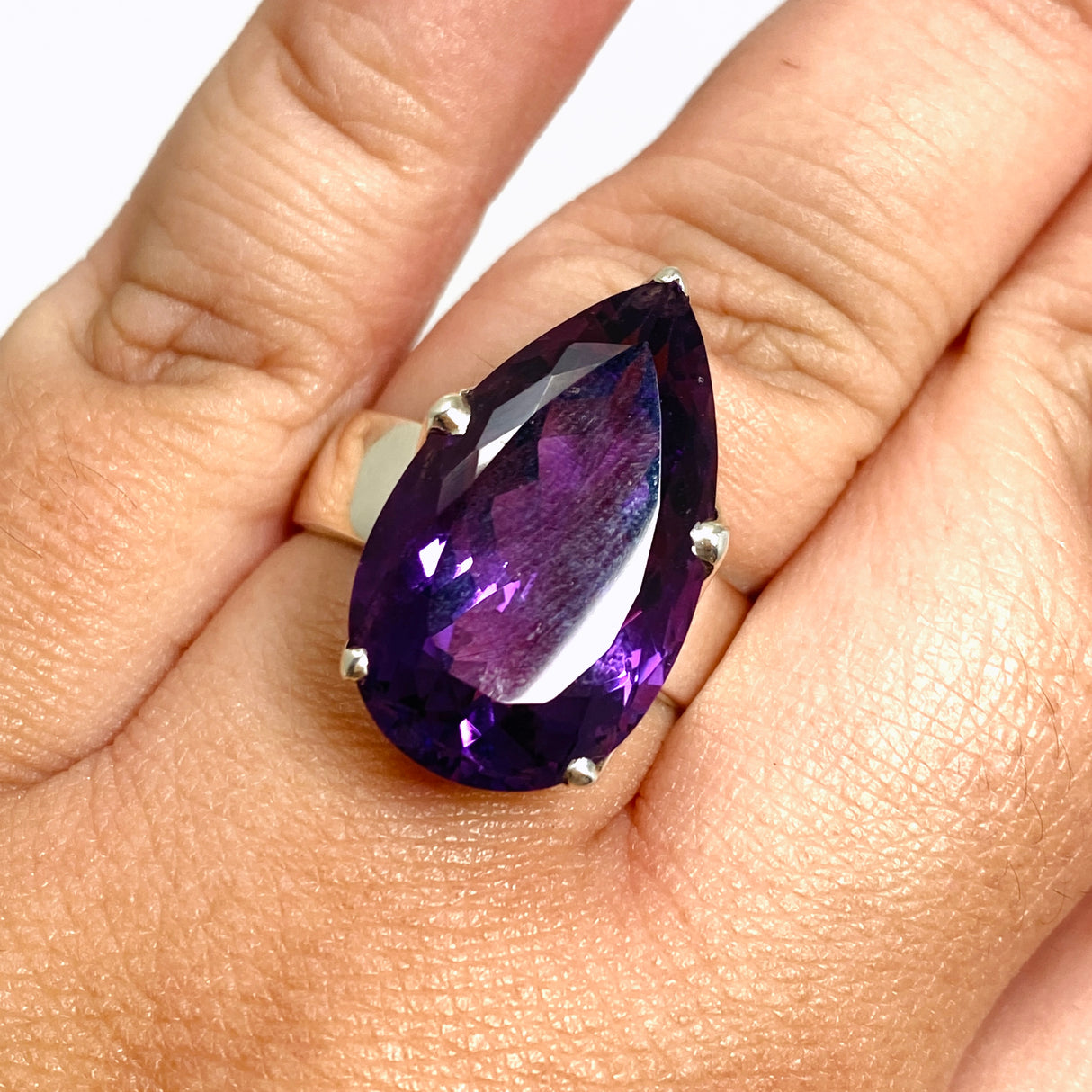 Amethyst Teardrop Faceted Ring Size 12.75 PRGJ838