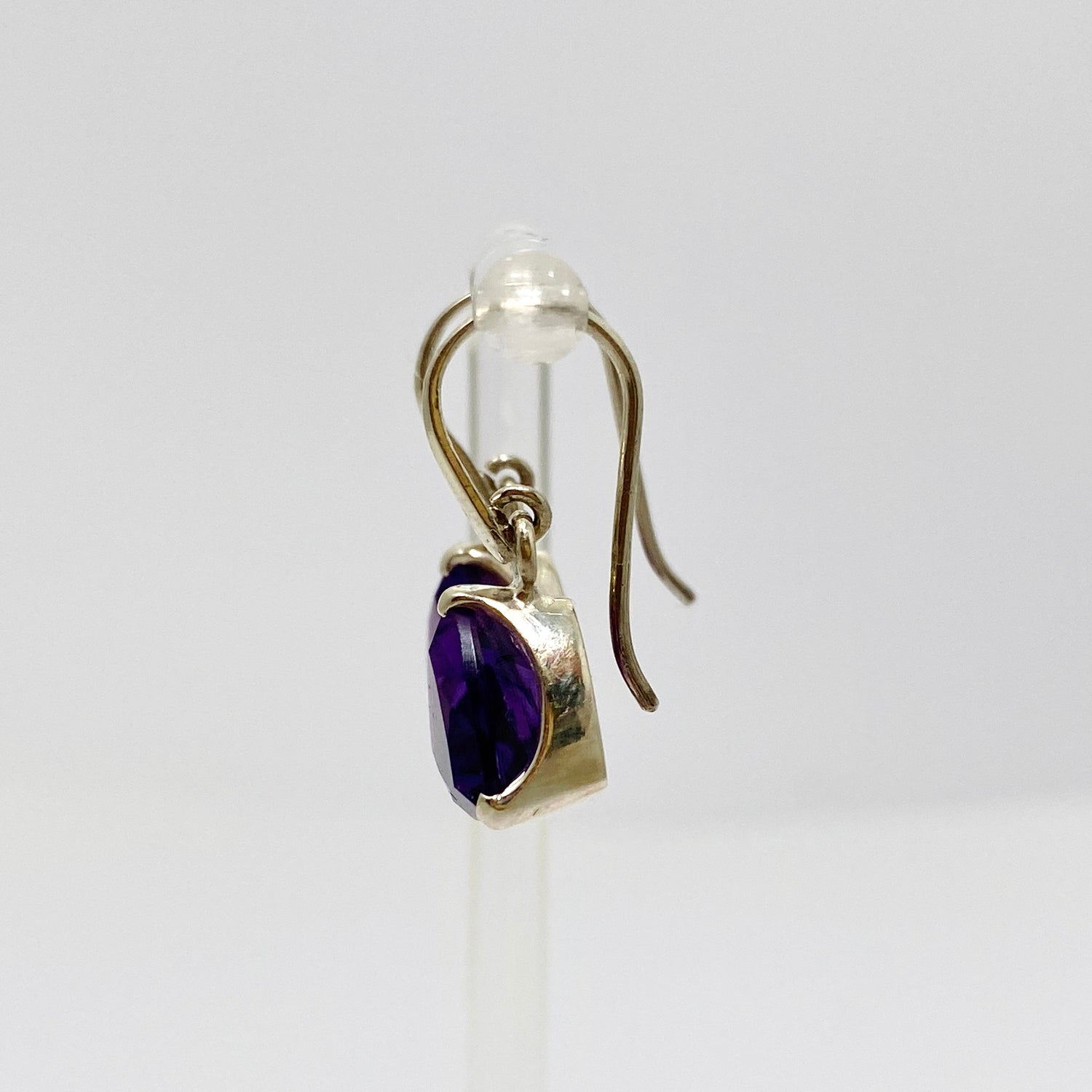 Amethyst Triangular Faceted Earrings PEG301