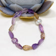 Ametrine Faceted Bead and Pearl Gemstone Bracelet GB-EP-AMT-01 - Nature's Magick