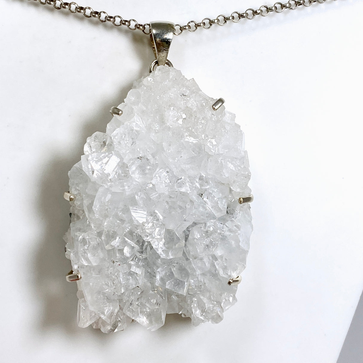 Apophyllite Freeform Raw Crystal Statement Pendant PPGJ1262