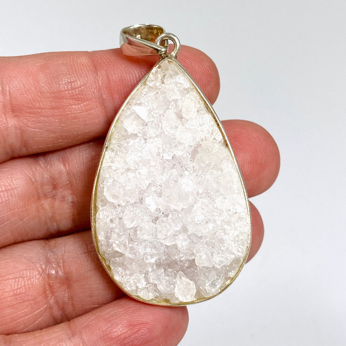 Apophyllite Teardrop Raw Crystal Pendant PPGJ1265