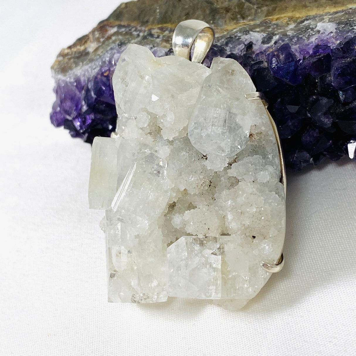 Apophyllite Raw Crystal Pendant PPGJ480 - Nature's Magick
