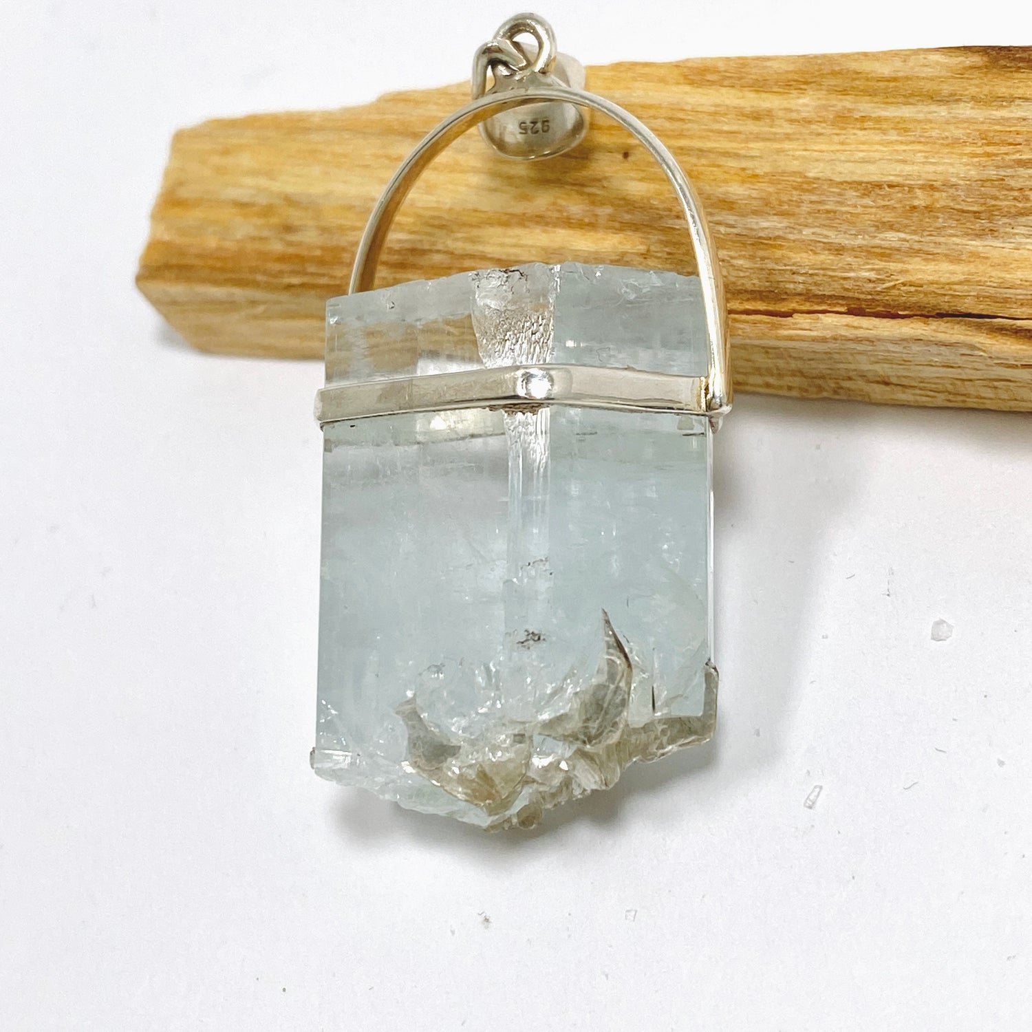 Aquamarine and Muscovite Raw Crystal Pendant PPGJ1101