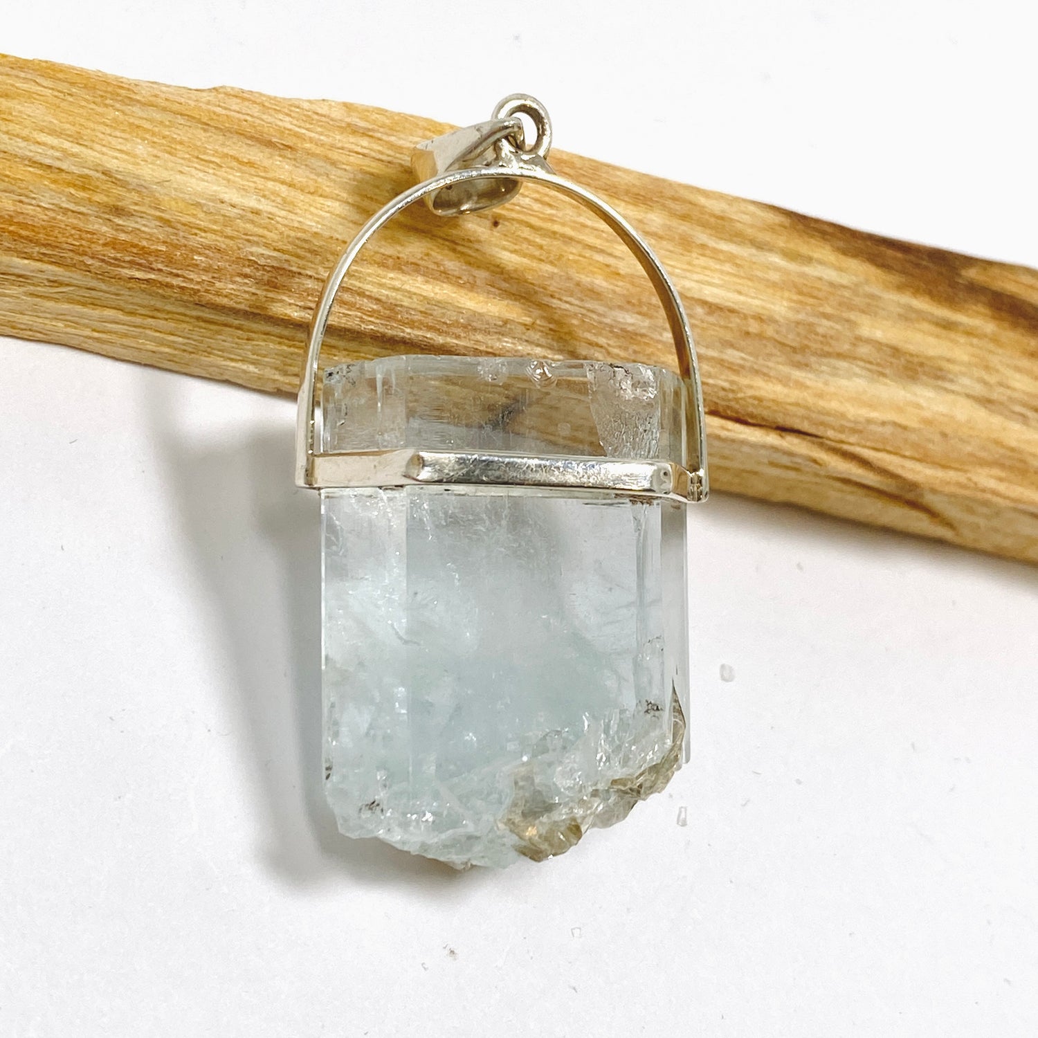 Aquamarine and Muscovite Raw Crystal Pendant PPGJ1101