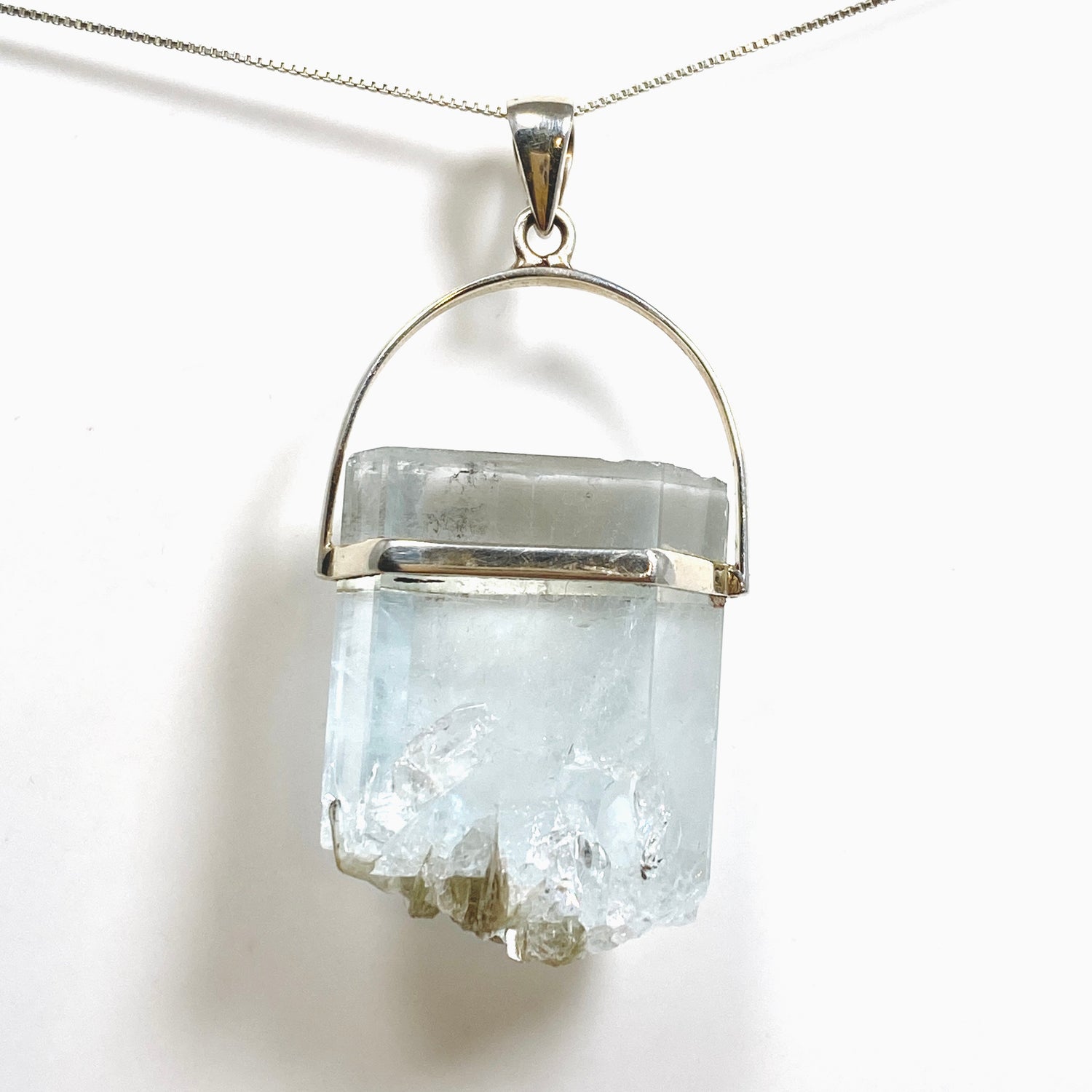 Aquamarine and Muscovite Raw Crystal Pendant PPGJ1101