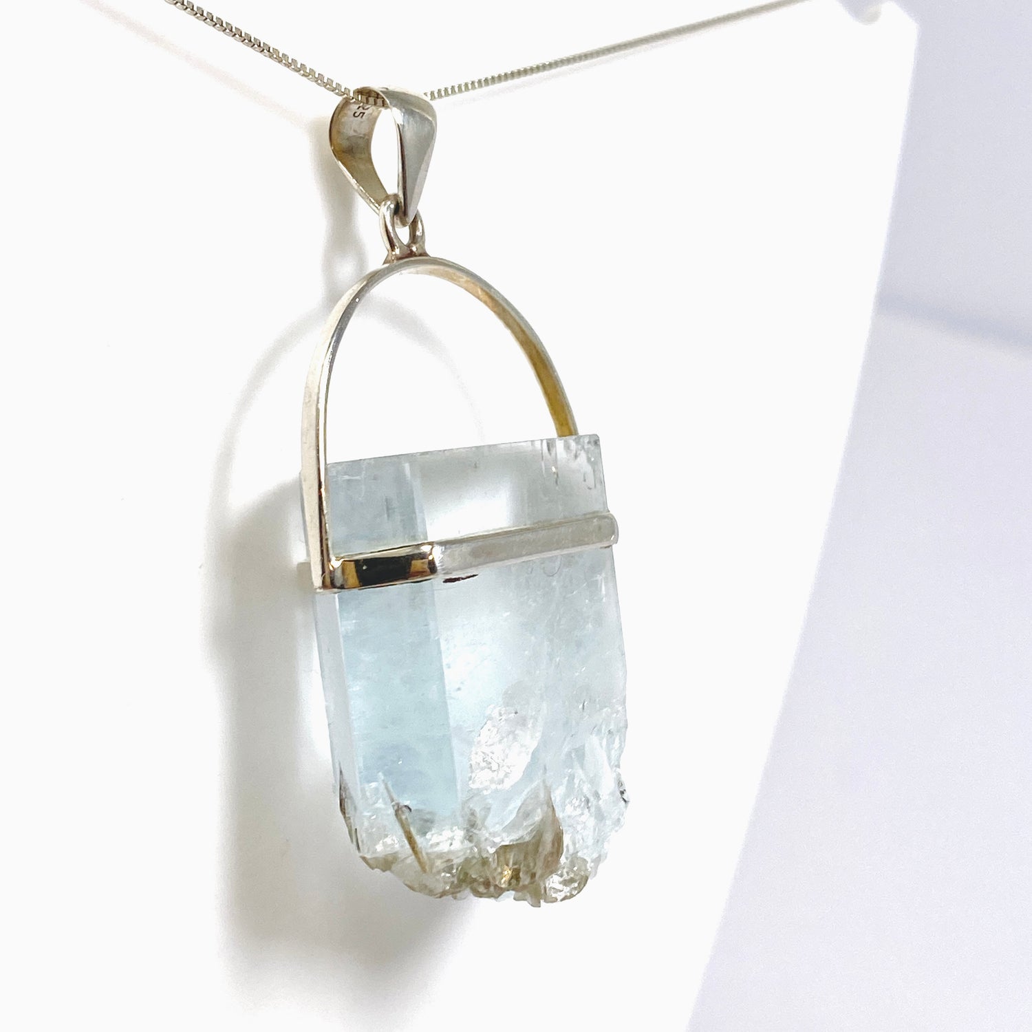 Aquamarine and Muscovite Raw Crystal Pendant PPGJ1101