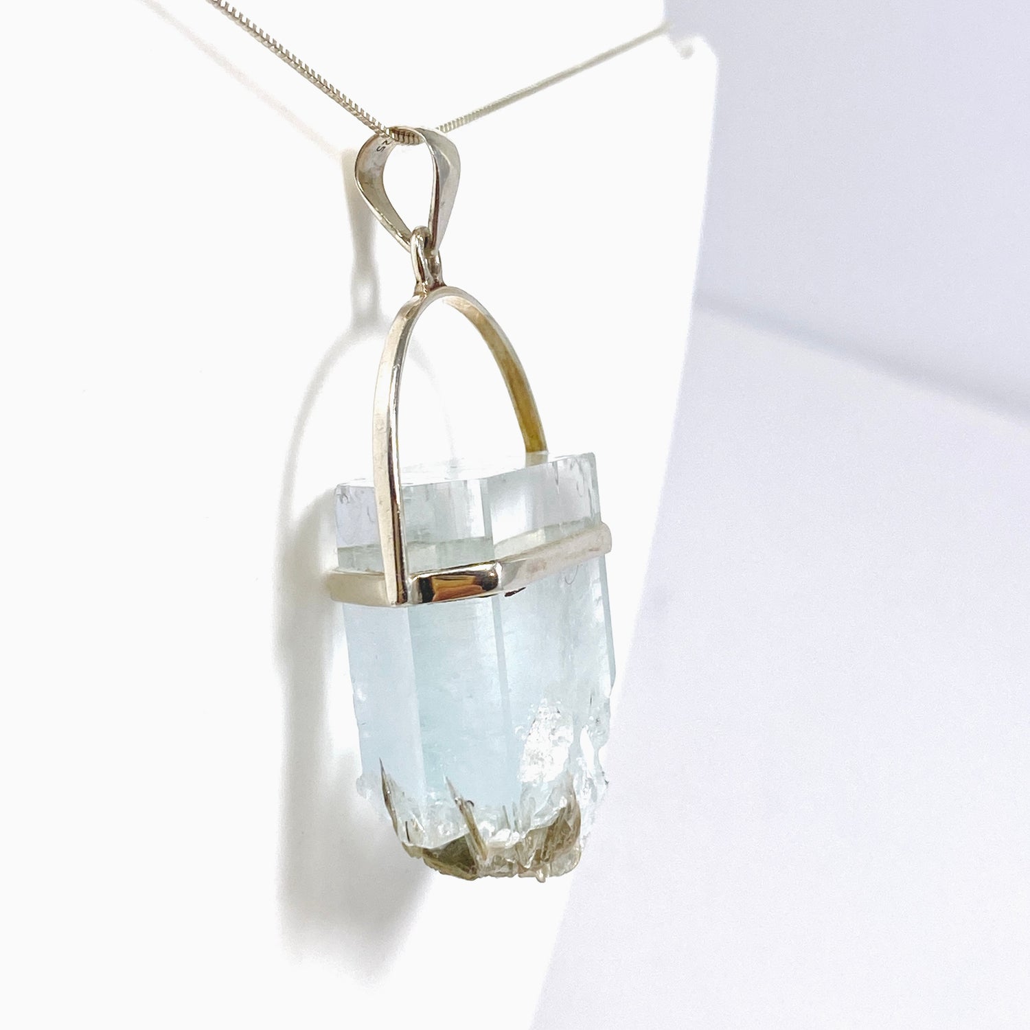 Aquamarine and Muscovite Raw Crystal Pendant PPGJ1101